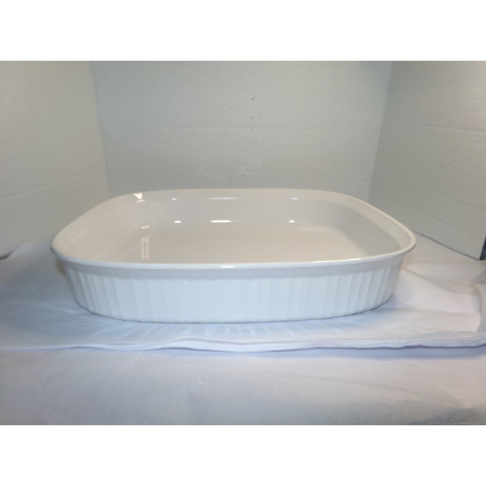 Vintage Corningware French White 4.5 Qt Large Square Roaster